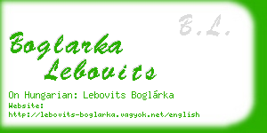 boglarka lebovits business card