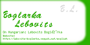 boglarka lebovits business card